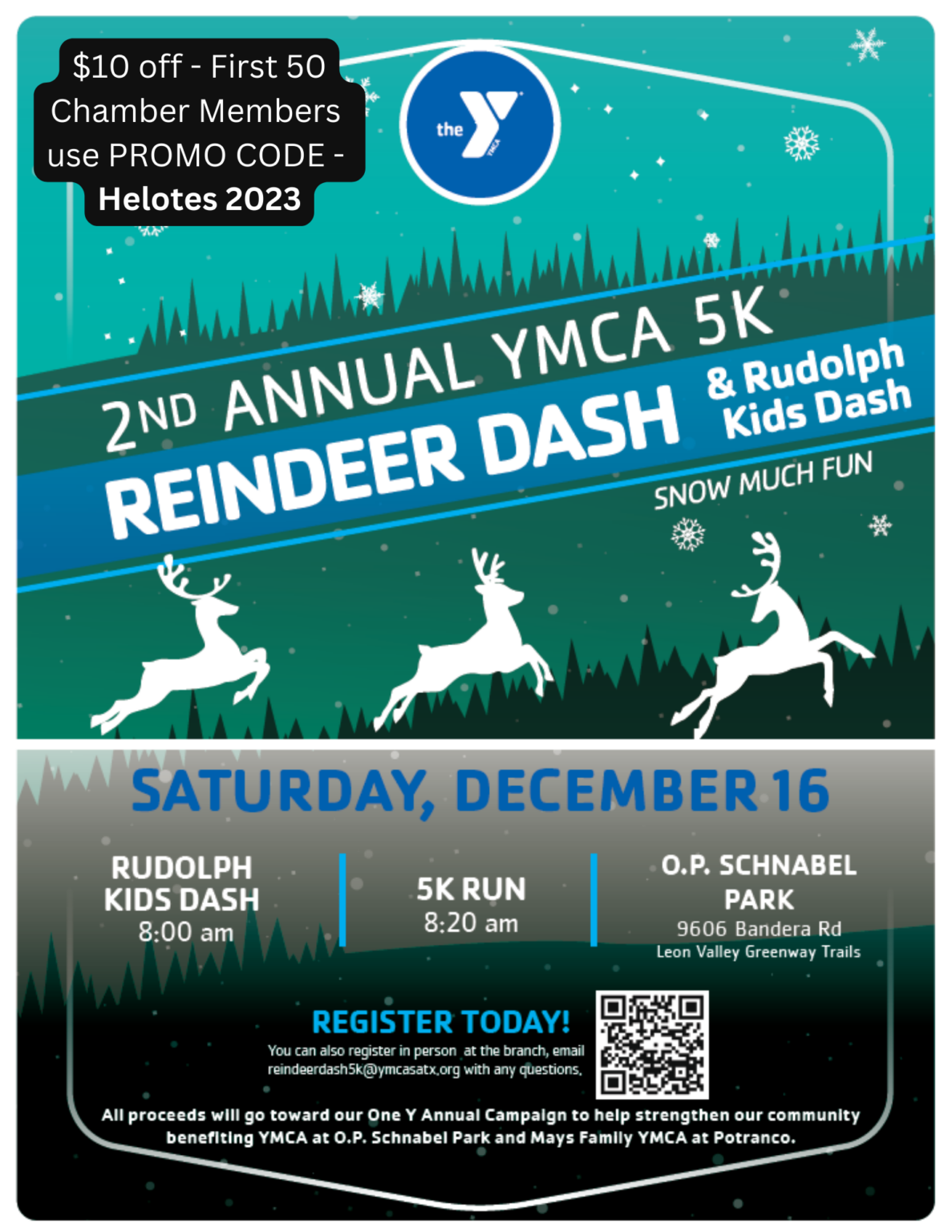 2nd Annual YMCA 5K Reindeer Dash & Rudolph Kids Dash Helotes Chamber