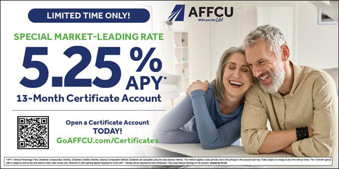 AFFCU 5.25% 13-Month Certificate Account