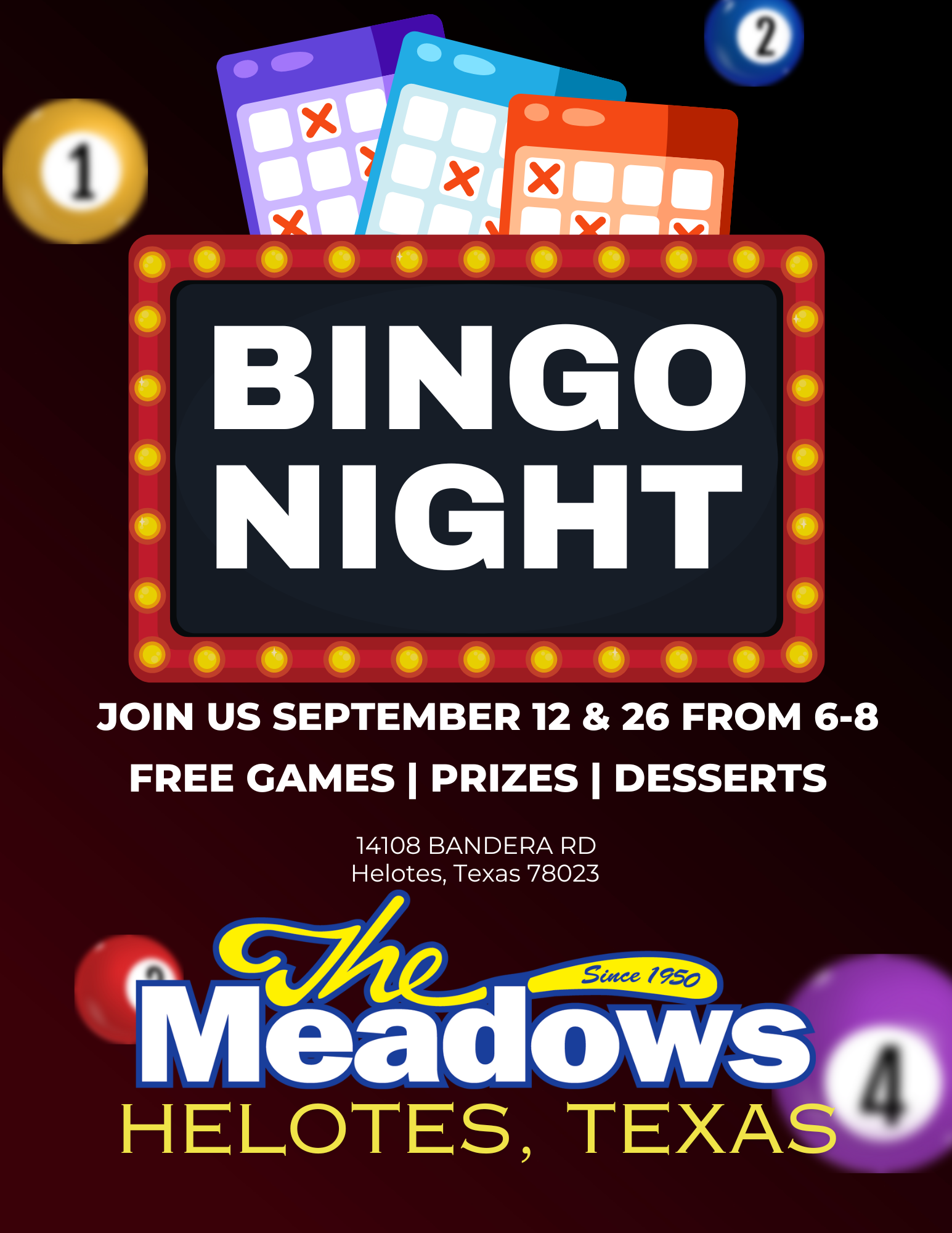 The Meadows Bingo Night Sept 2024