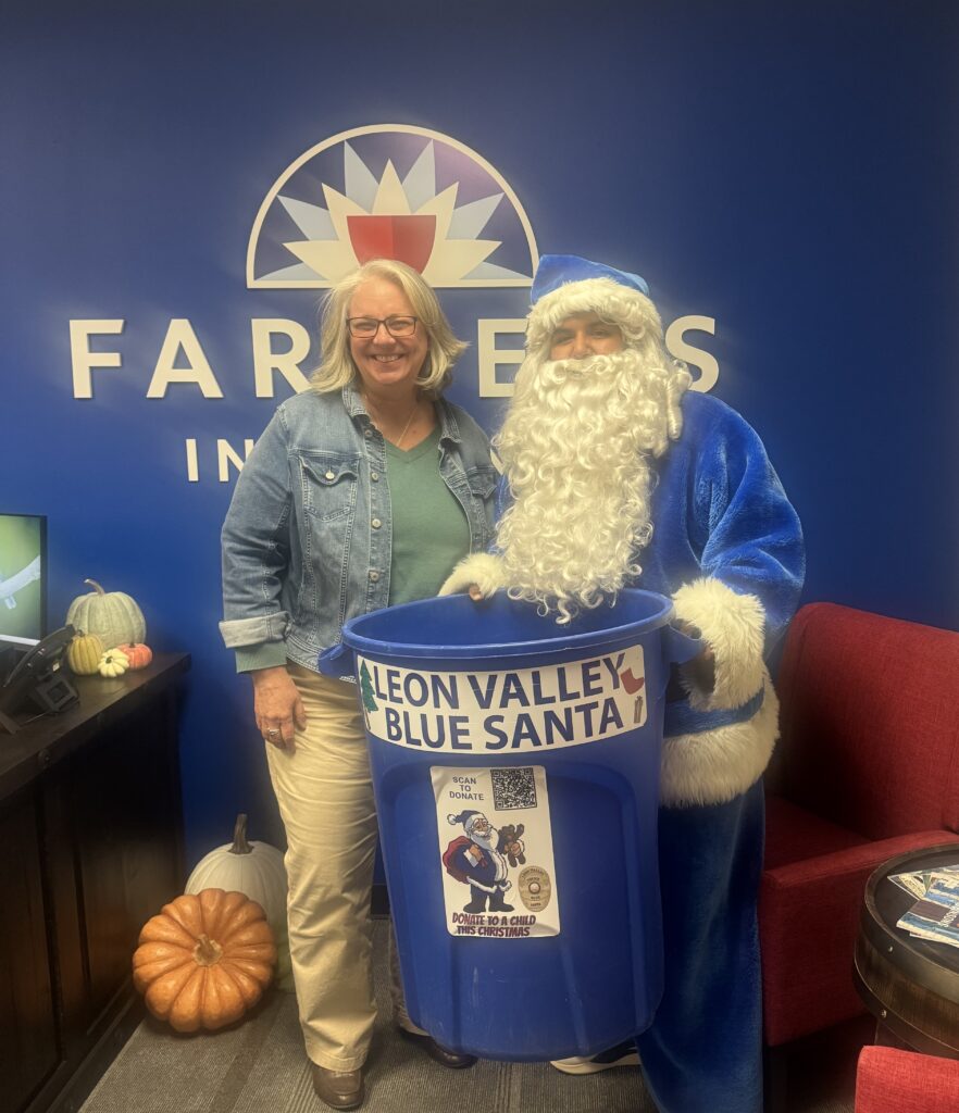 Toy Drive with Blue Santa