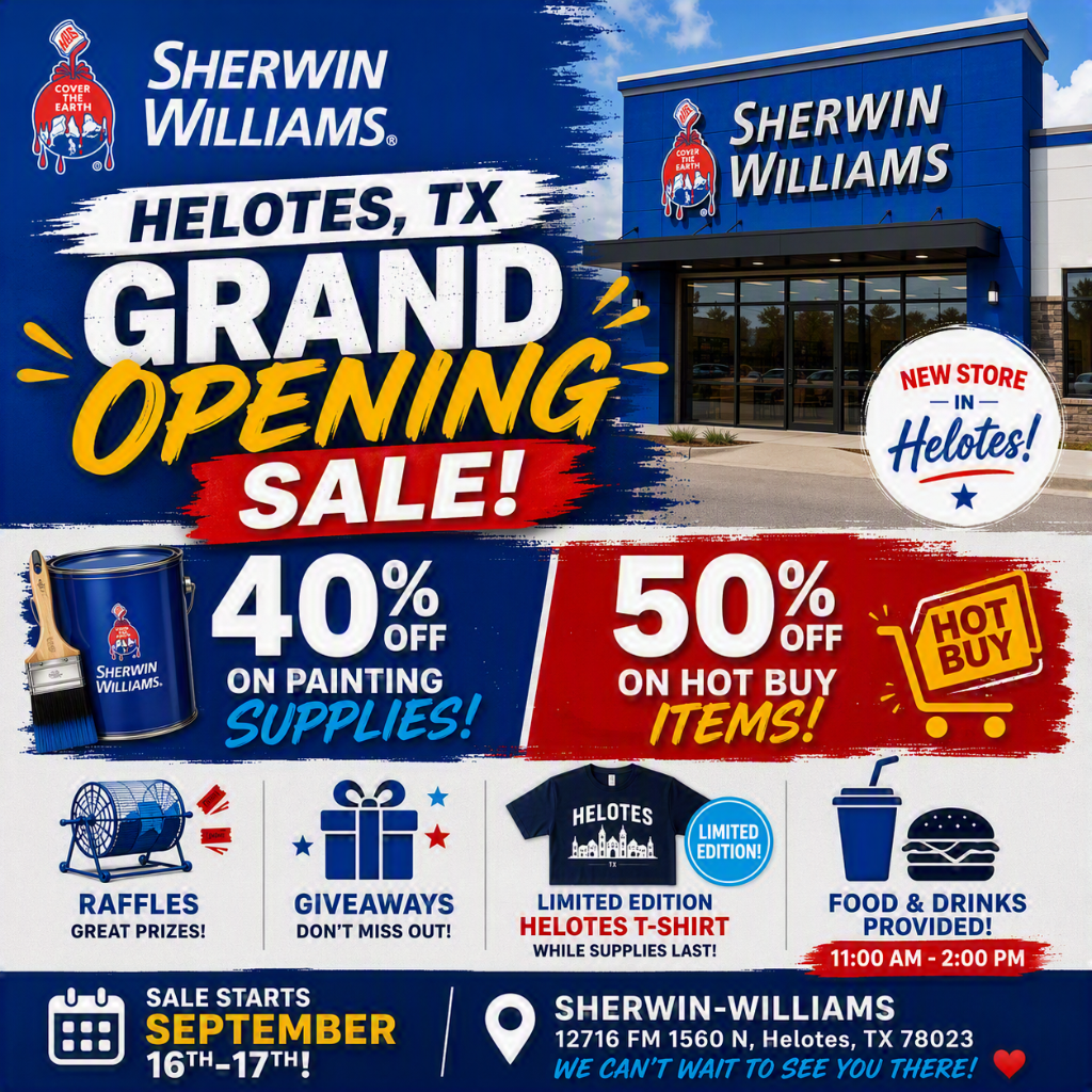 Sherwin Williams Helotes Grand Opening Sale